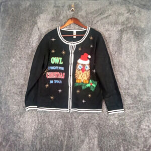 Christmas long sleeve button up cardigan women's size XL